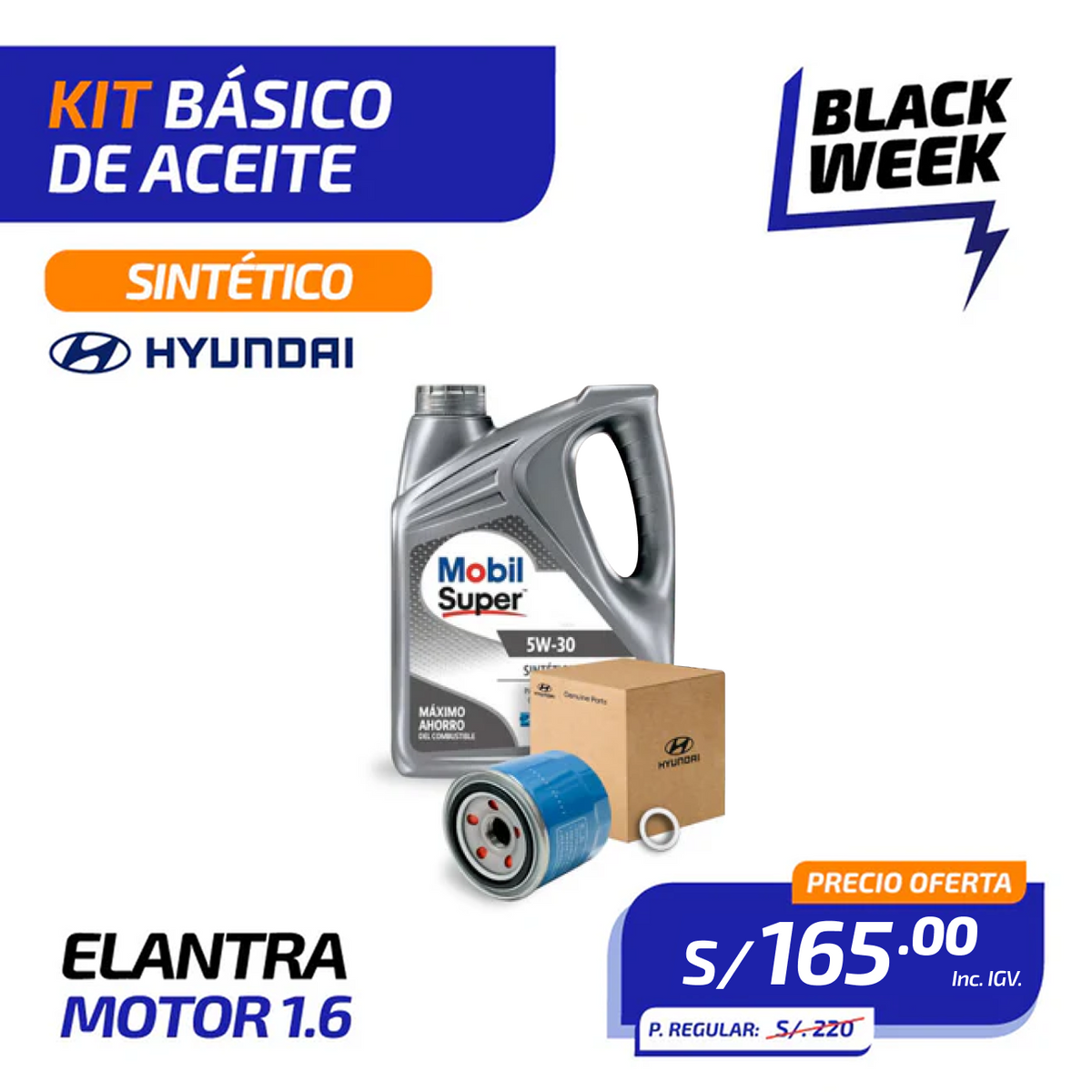 KIT BÁSICO DE ACEITE Sintético | HYUNDAI ELANTRA MOTOR 1.6
