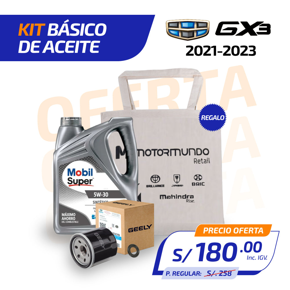 KIT BÁSICO DE ACEITE GEELY GX3 (2021 - 2023)