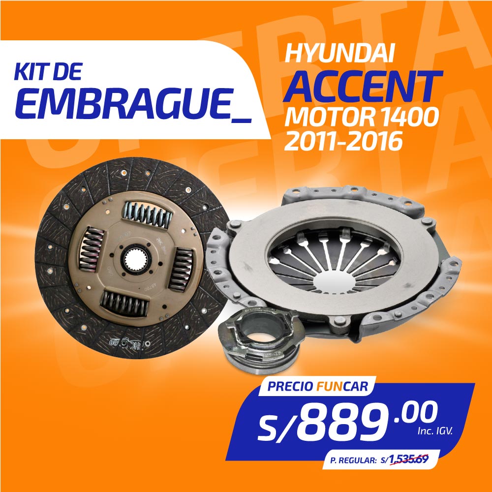 Kit de Embrague HYUNDAI ACCENT M1400 (2011-2016)